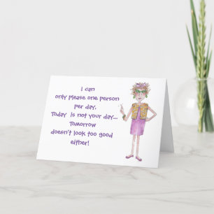 Assertive Woman Stern Lecture painted caricature  Holiday Card