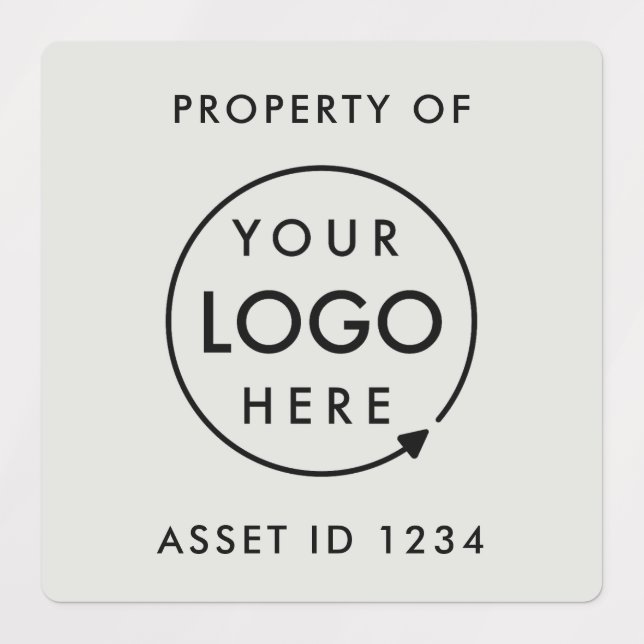 Asset ID Logo | Silver Grey Business Property of (Design 1)