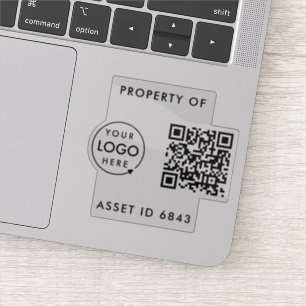Asset ID Property of Company QR Code Business Logo