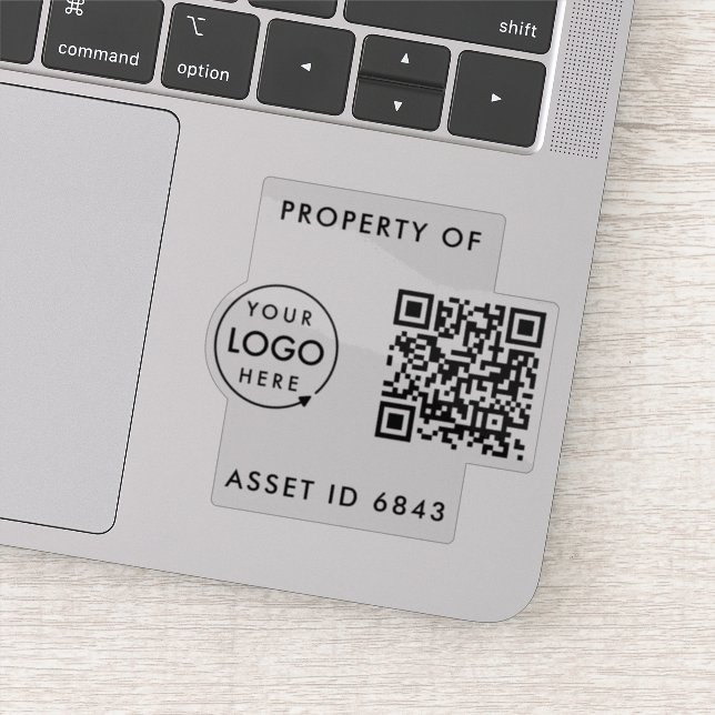 Asset ID Property of Company QR Code Business Logo (Detail)