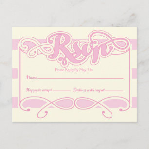 Assez dans le baby shower rose, cartes de RSVP
