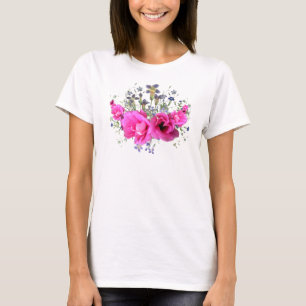 Assez le rose fleurit le T-shirt