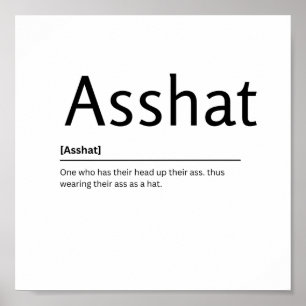 Asshat Dictionary Definition Funny Quote Art Print