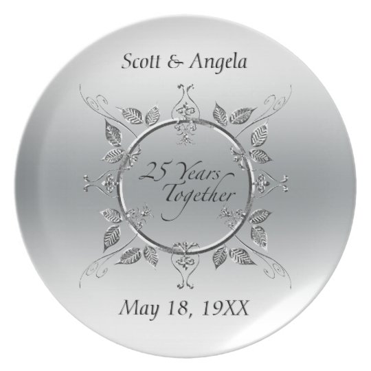 Assiette 25eme Souvenir D Anniversaire De Mariage 25 Ans Zazzle Ca