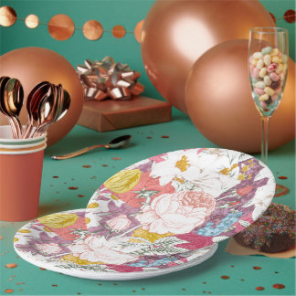 assiette avec floraison