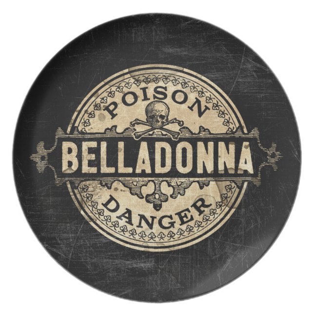 Assiette Belladonna Vintage Style Poison Étiquette (Devant)