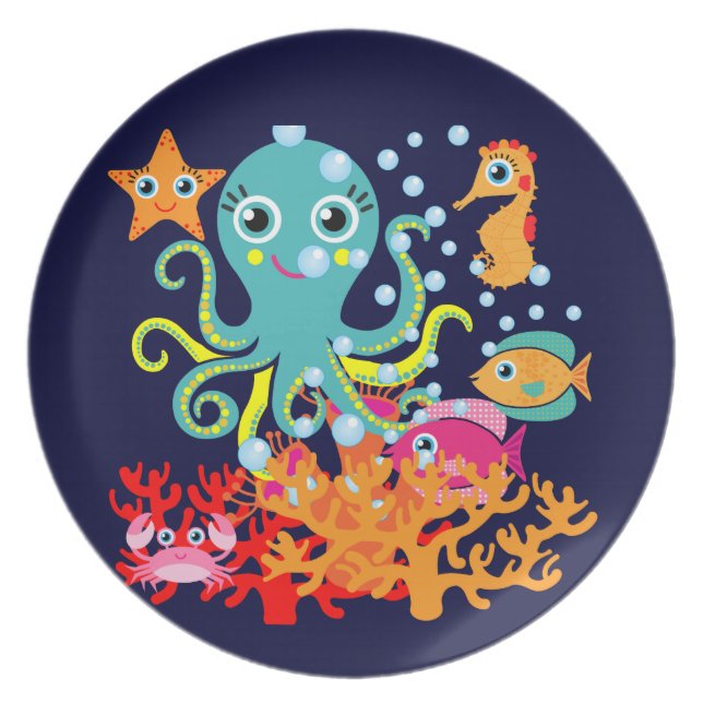 Assiette Bienvenue dans l'océan (Devant)