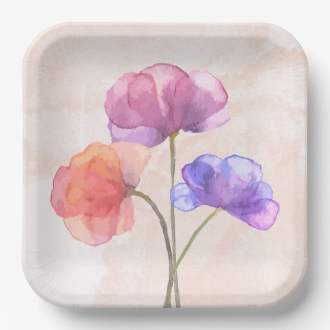Assiette carré en carton de 22,86 cm (Recto)