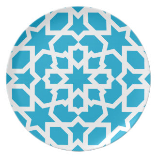 Assiette Carreau bleu arabesque marocaine et mosaïque