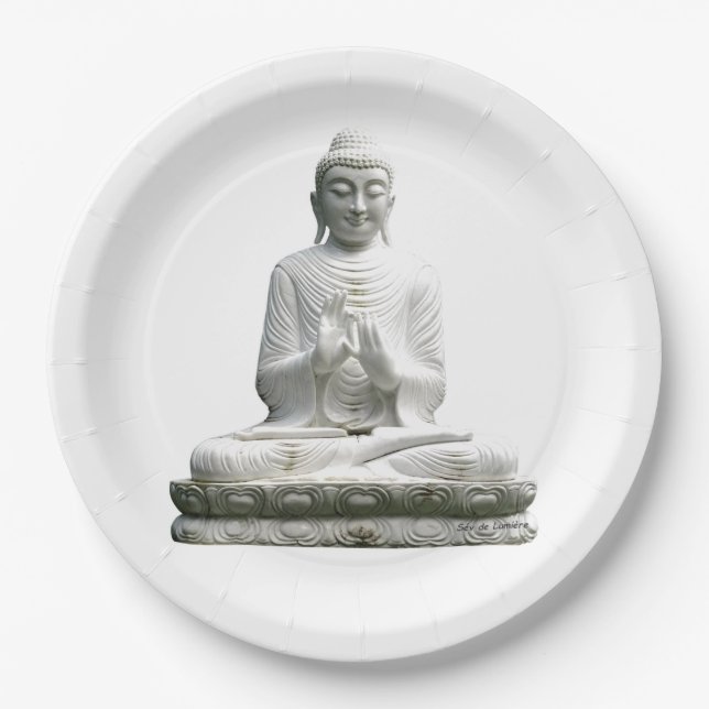 Assiette Chargée Bénédiction Bouddha Alimentation (Devant)