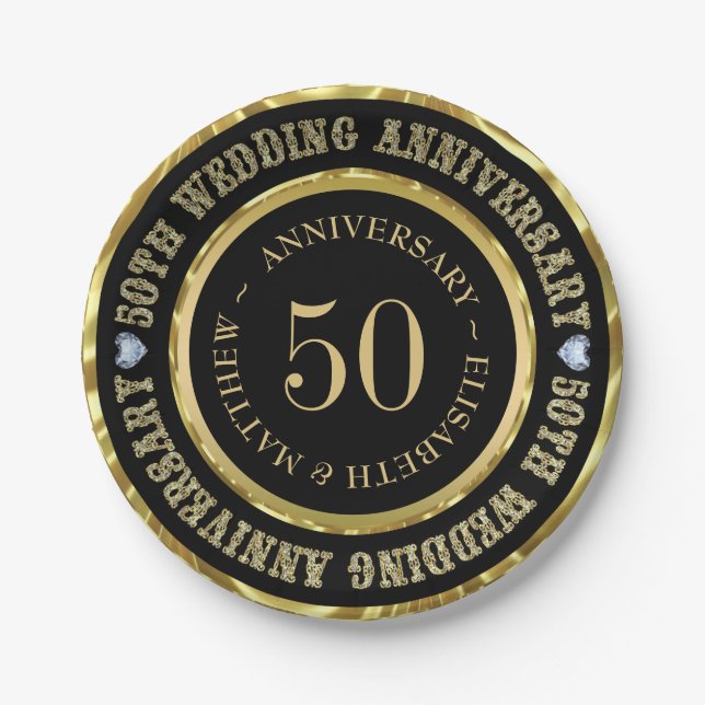 Assiette commémorative 50e anniversaire de mariage (Devant)