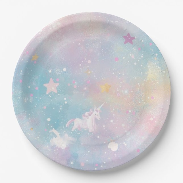 Assiette d'anniversaire licorne (Devant)