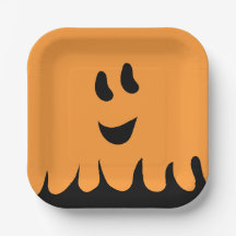 Assiette de fantôme orange Boo