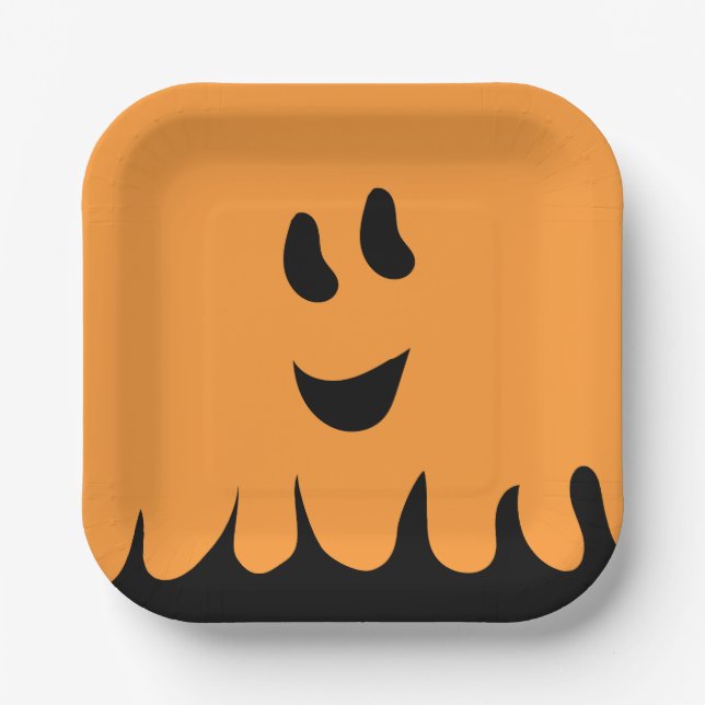 Assiette de fantôme orange Boo (Recto)