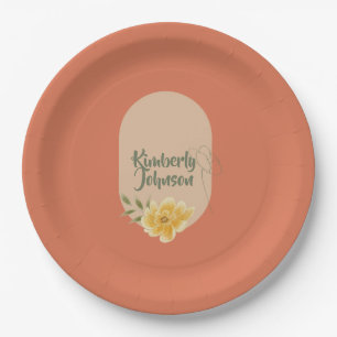 Assiette de fête botanique personnalisée