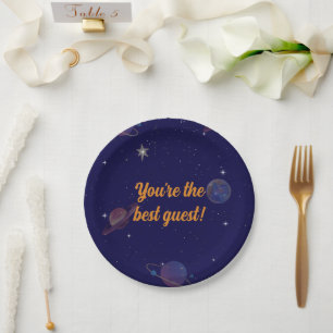 Assiette de fête d'anniversaire dans l'espace   Vo