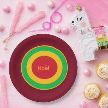 Assiette de fête en papier de Noël française