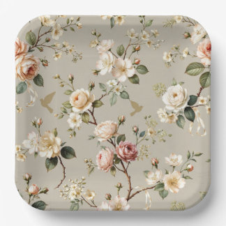Assiette de fête florale LoveBird