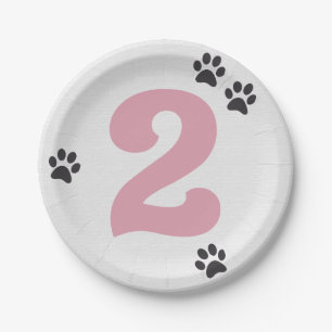 Assiette de fête Rose Deux Laissez les chiens sort