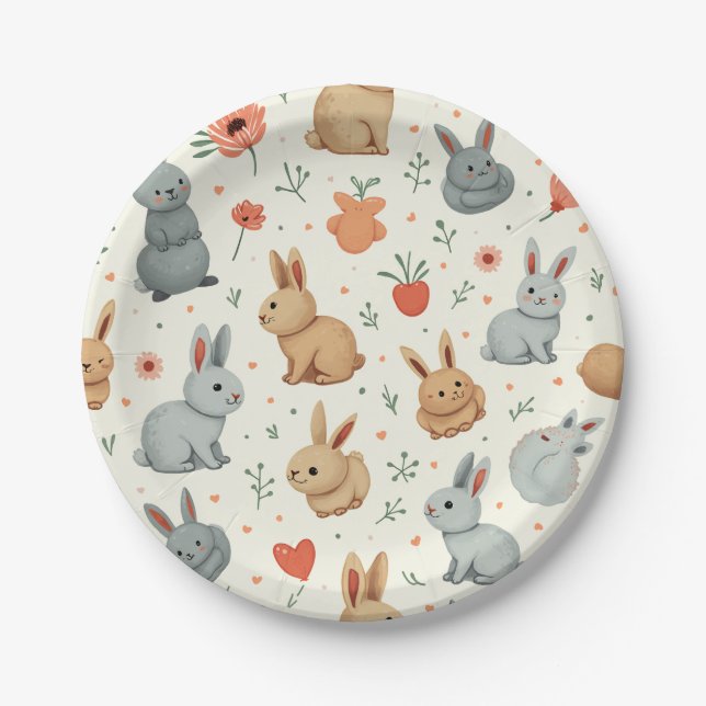 assiette de lapin mignonne (Devant)