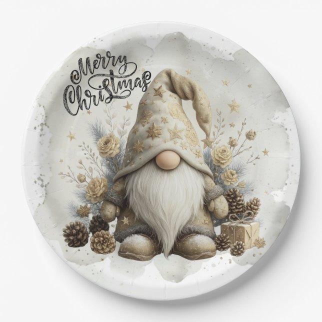 Assiette de Noël gnome (Devant)