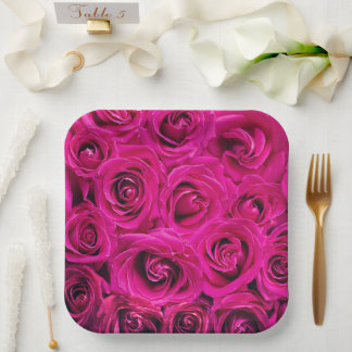 Assiette en carton fleuri