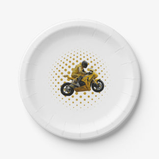 Assiette en carton moto sportive