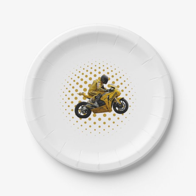 Assiette en carton moto sportive (Devant)
