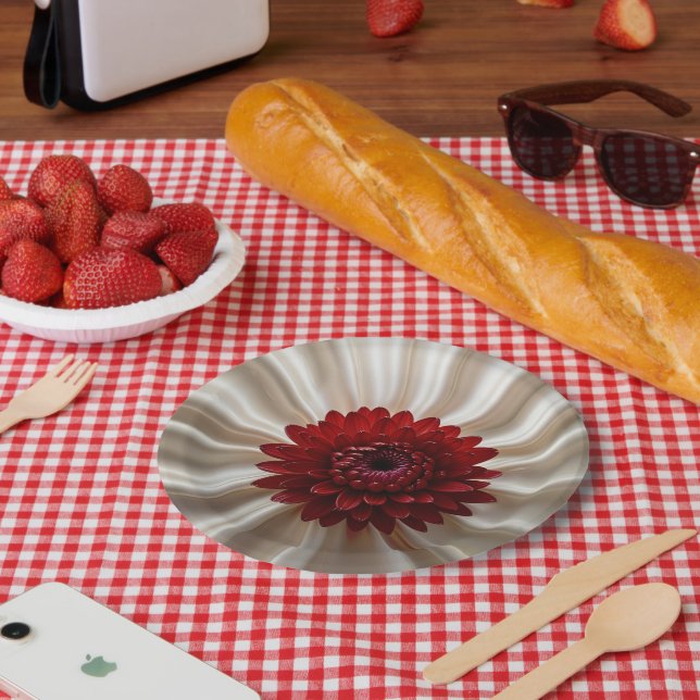 Assiette en papier avec motif Couleurs Japonaises (Pique-nique)