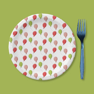 Assiette en papier blanche pour enfant motif ballo