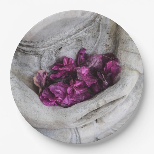 ASSIETTE EN PAPIER: BOUDDHA AVEC BLOCS (Devant)