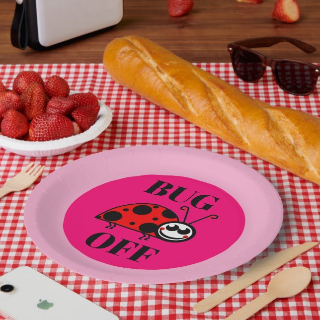 Assiette en papier Bug Off (Pique-nique)