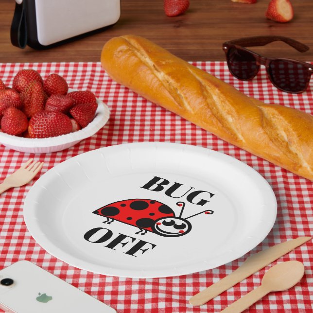 Assiette en papier Bug Off (Pique-nique)