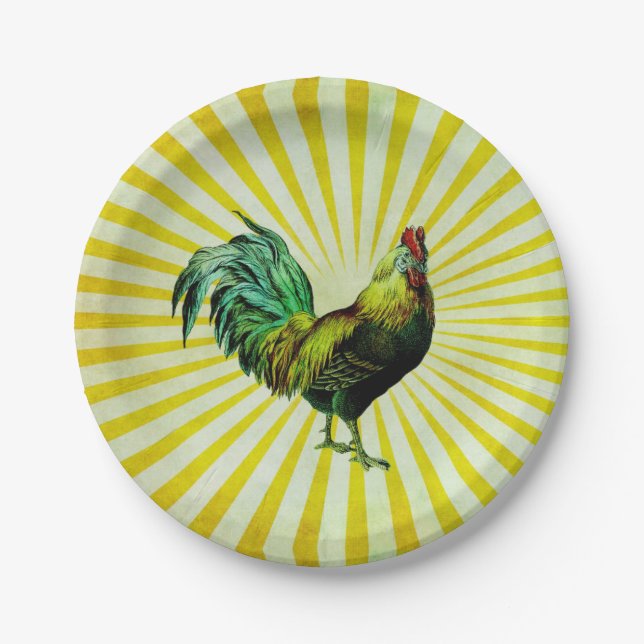 Assiette en papier Cocorico (Devant)