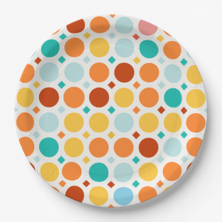 Assiette en papier Color Pop Happy Dots pour fête