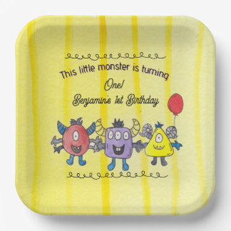 Assiette en papier colorée pour anniversaire de tr