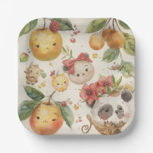 Assiette en papier Cutie Fruitie