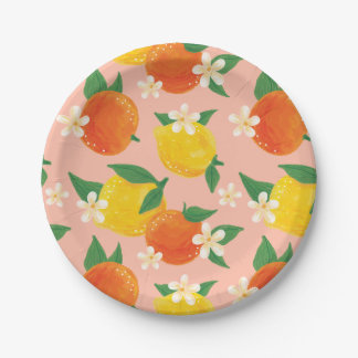 Assiette en papier d'agrumes doux