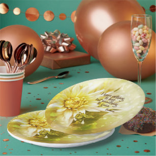 Assiette en papier de fête du parti Chrysanthème j