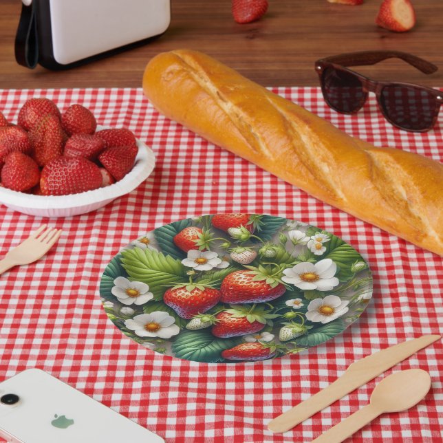 Assiette en papier de fruits rouges à la fraise d' (Pique-nique)