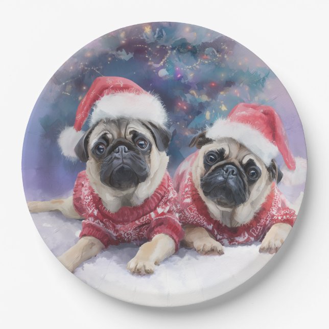 Assiette en papier de Noël pour les amateurs de pu (Devant)