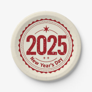 Assiette en papier du Nouvel An 2025