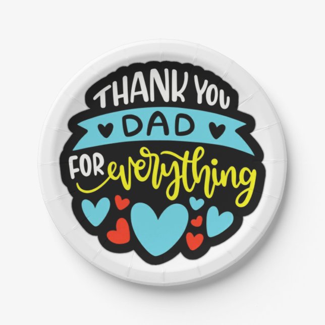 Assiette en papier Fête des Pères (Devant)