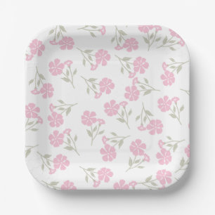 Assiette en papier floral