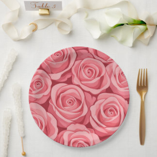Assiette en papier florale mariage / douche
