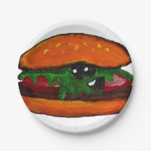 Assiette en papier hamburger