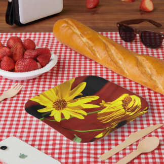 Assiette en papier Jaune Daisy flétri