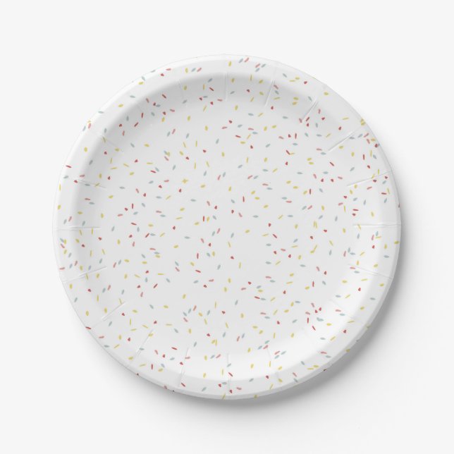 Assiette en papier jetable Confetti Sprinkable (Devant)