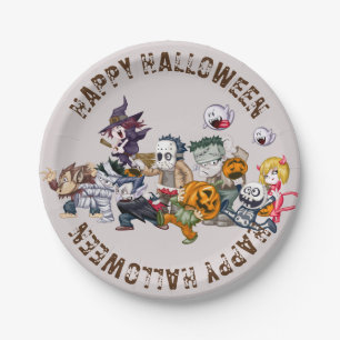 Assiette en papier jetable pour Halloween