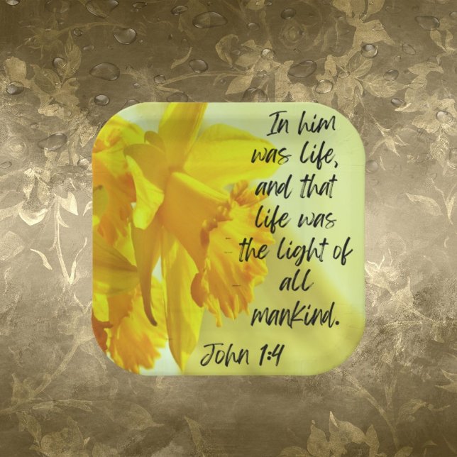 Assiette en papier jonquilles jaunes (Créateur téléchargé)